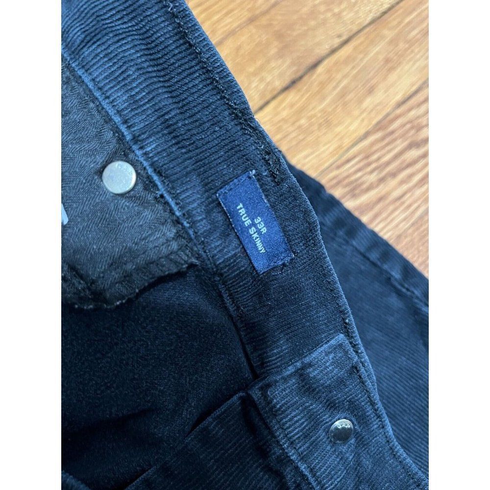 Gap 1969 True Skinny Corduroy Pants Women's Size 36x29 Black Casual - Picture 3 of 5